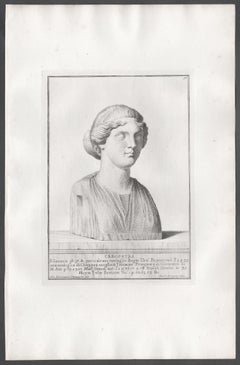 Cleopatra, Queen of Egypt, C18th Grand Tour Roman bust engraving, 1741