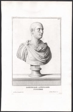 Set of 7 Roman bust C18th Grand Tour engravings, c1750