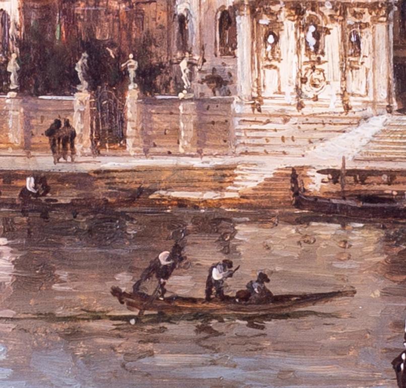 Carlo Grubacs Ölgemälde des 19. Jahrhunderts von Santa Maria della Salute, Venedig 3