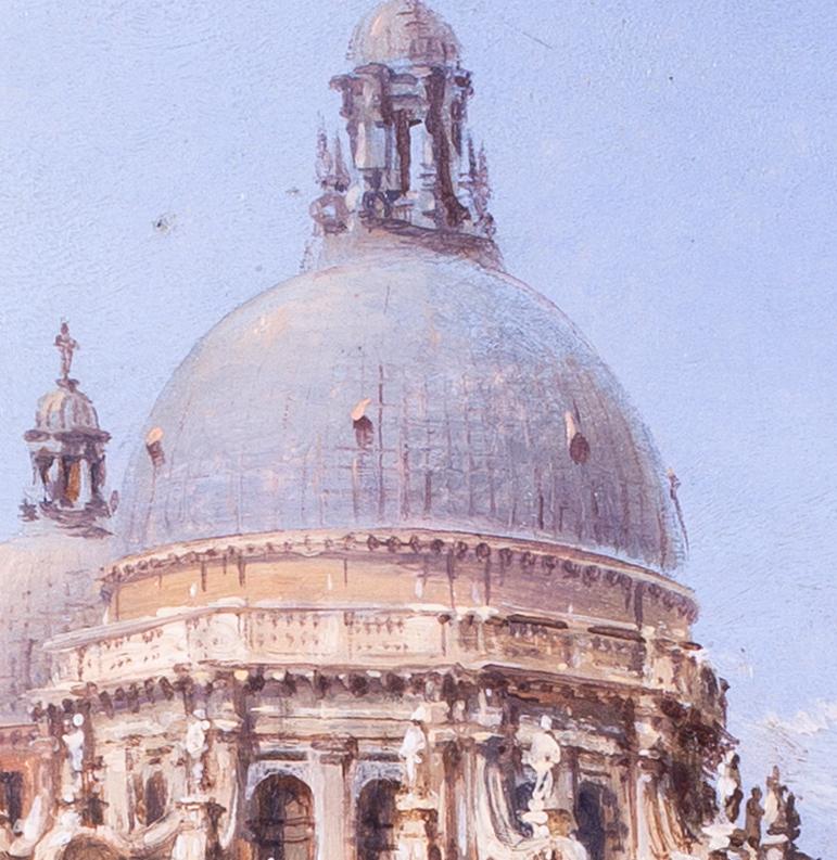 Carlo Grubacs Ölgemälde des 19. Jahrhunderts von Santa Maria della Salute, Venedig 5