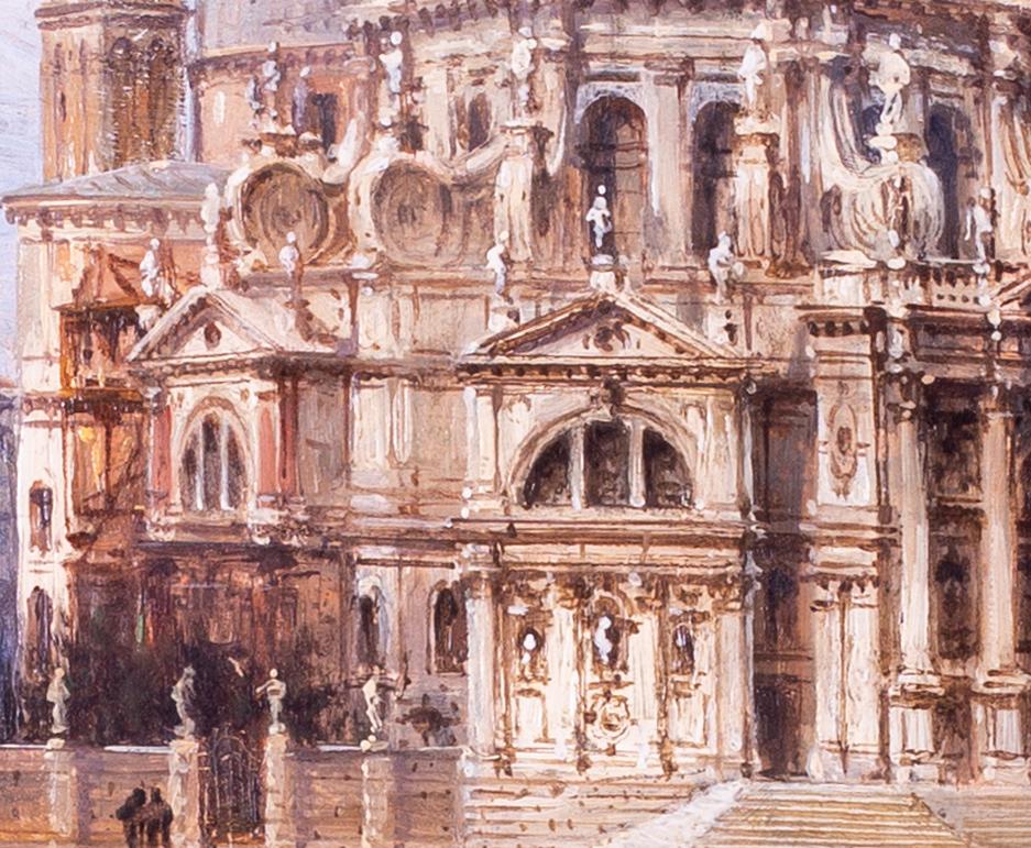 Carlo Grubacs 19th Century oil painting of Santa Maria della Salute, Venice For Sale 3