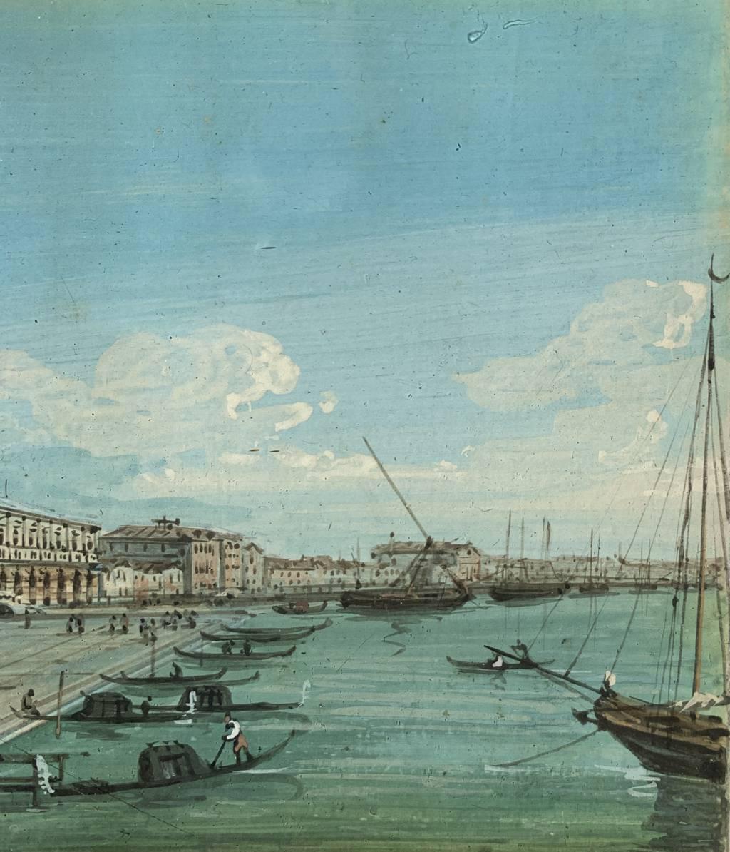 Carlo Grubacs (Venediger Meister) – Paar Landschaftsgemälde aus Venedig des 19. Jahrhunderts im Angebot 11