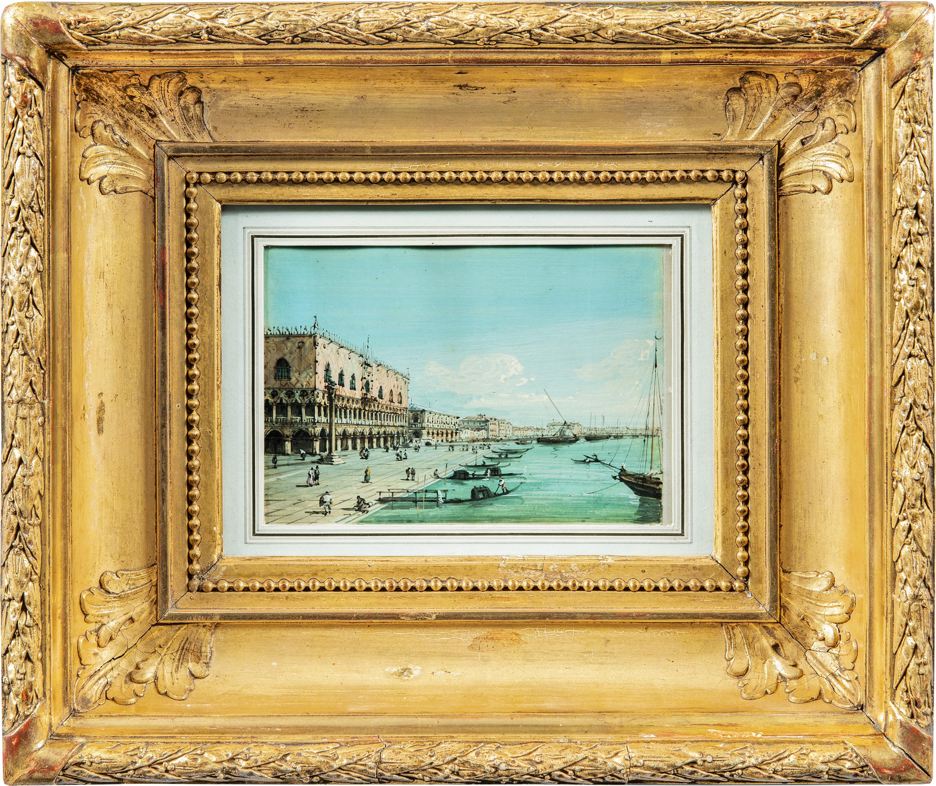Carlo Grubacs(Venetian master)- Pair of 19th century Venice landscape paintings For Sale 2