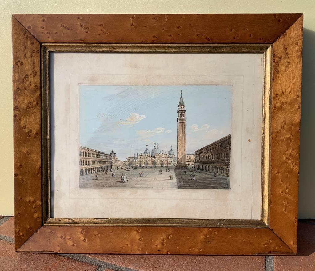 Carlo Grubacs(Venetian master)- Pair of 19th century Venice landscape paintings For Sale 3
