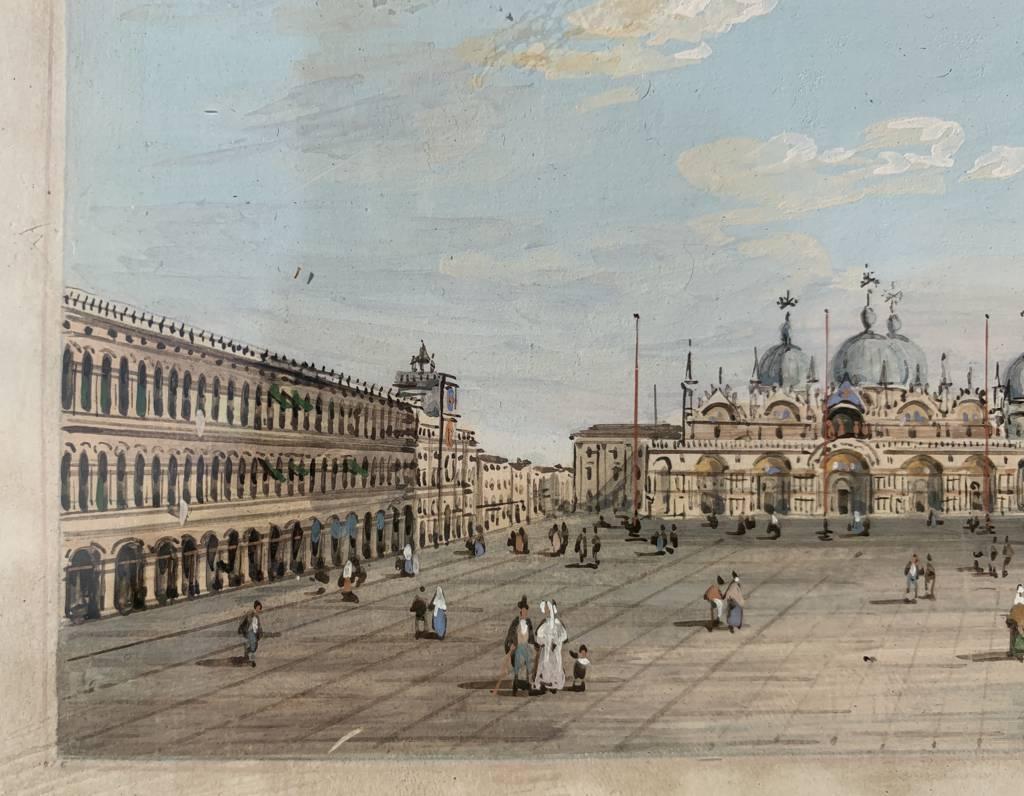 Carlo Grubacs (Venediger Meister) – Paar Landschaftsgemälde aus Venedig des 19. Jahrhunderts im Angebot 5