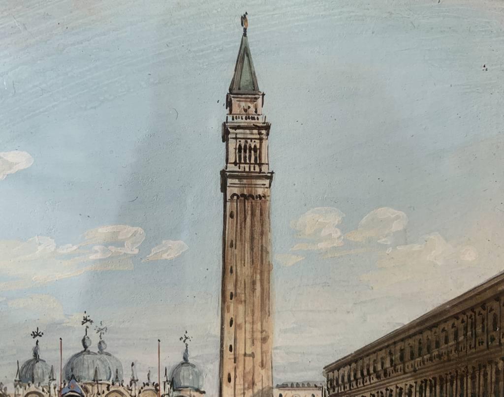 Carlo Grubacs (Venediger Meister) – Paar Landschaftsgemälde aus Venedig des 19. Jahrhunderts im Angebot 8