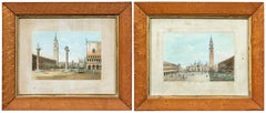 Carlo Grubacs(Masterly vénitien)- Paire de peintures de paysages de Venise du 19ème siècle