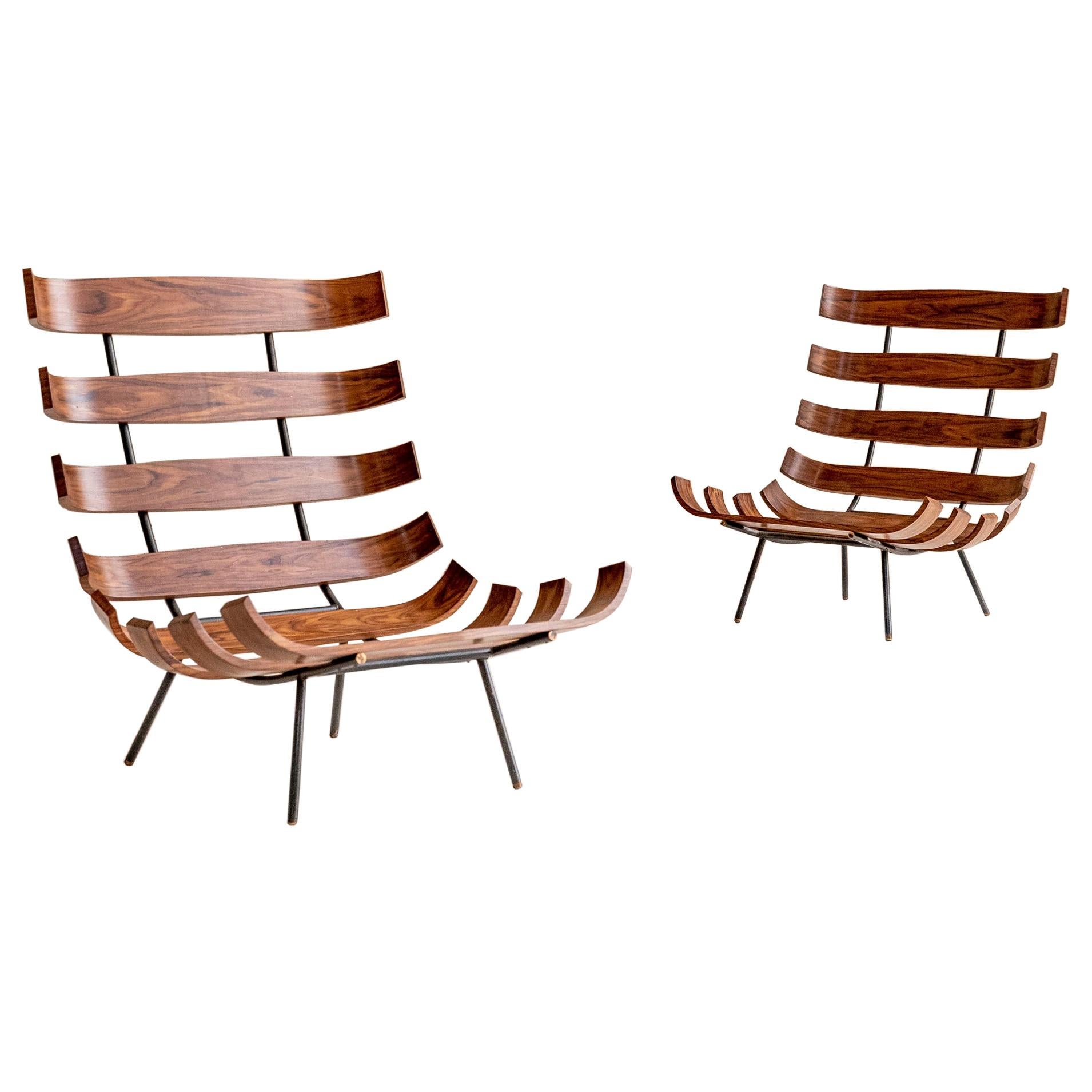 Carlo Hauner and Martin Eisler "Costela" Lounge Chairs