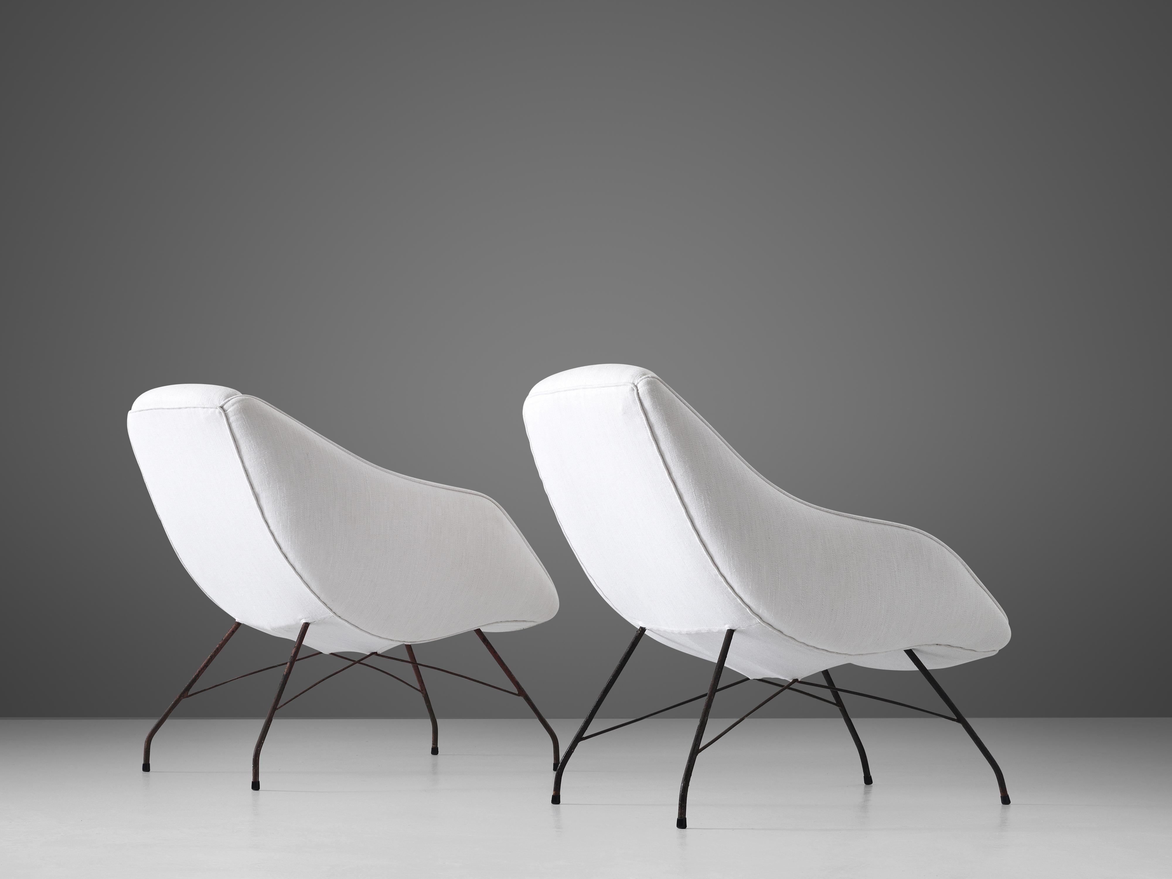 Mid-20th Century Carlo Hauner and Martin Eisler for Forma Reuphostered Lounge Chairs 