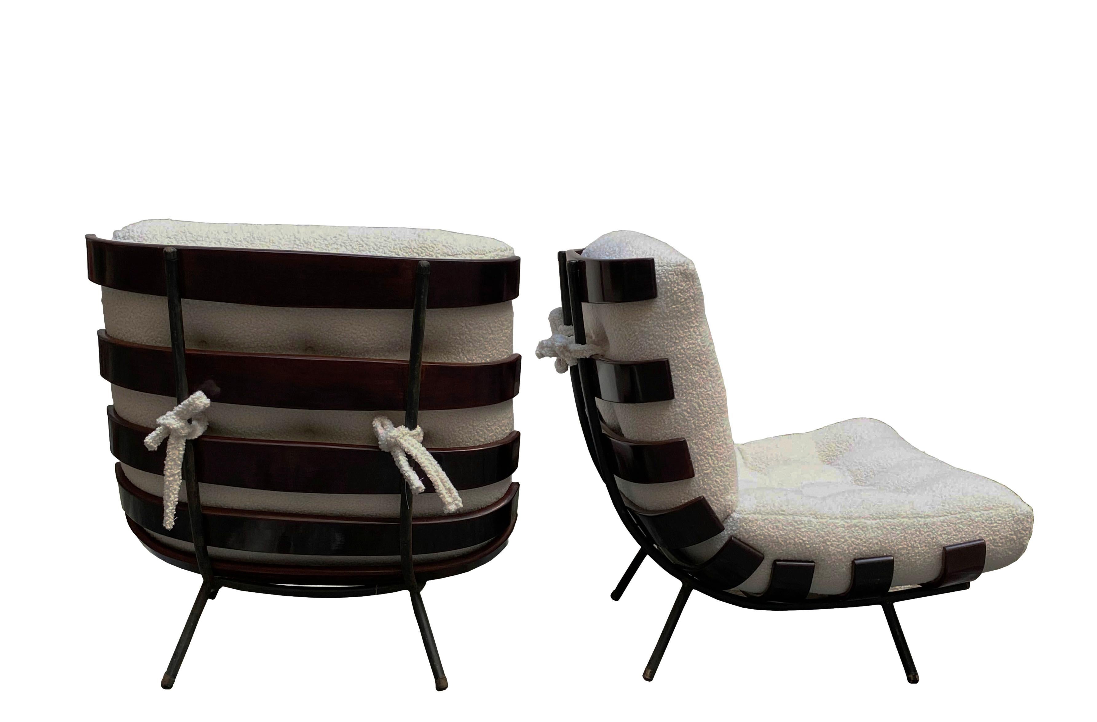 Mid-Century Modern Carlo Hauner and Martin Eisler Pair of Costela Chairs, Brazil 1960s