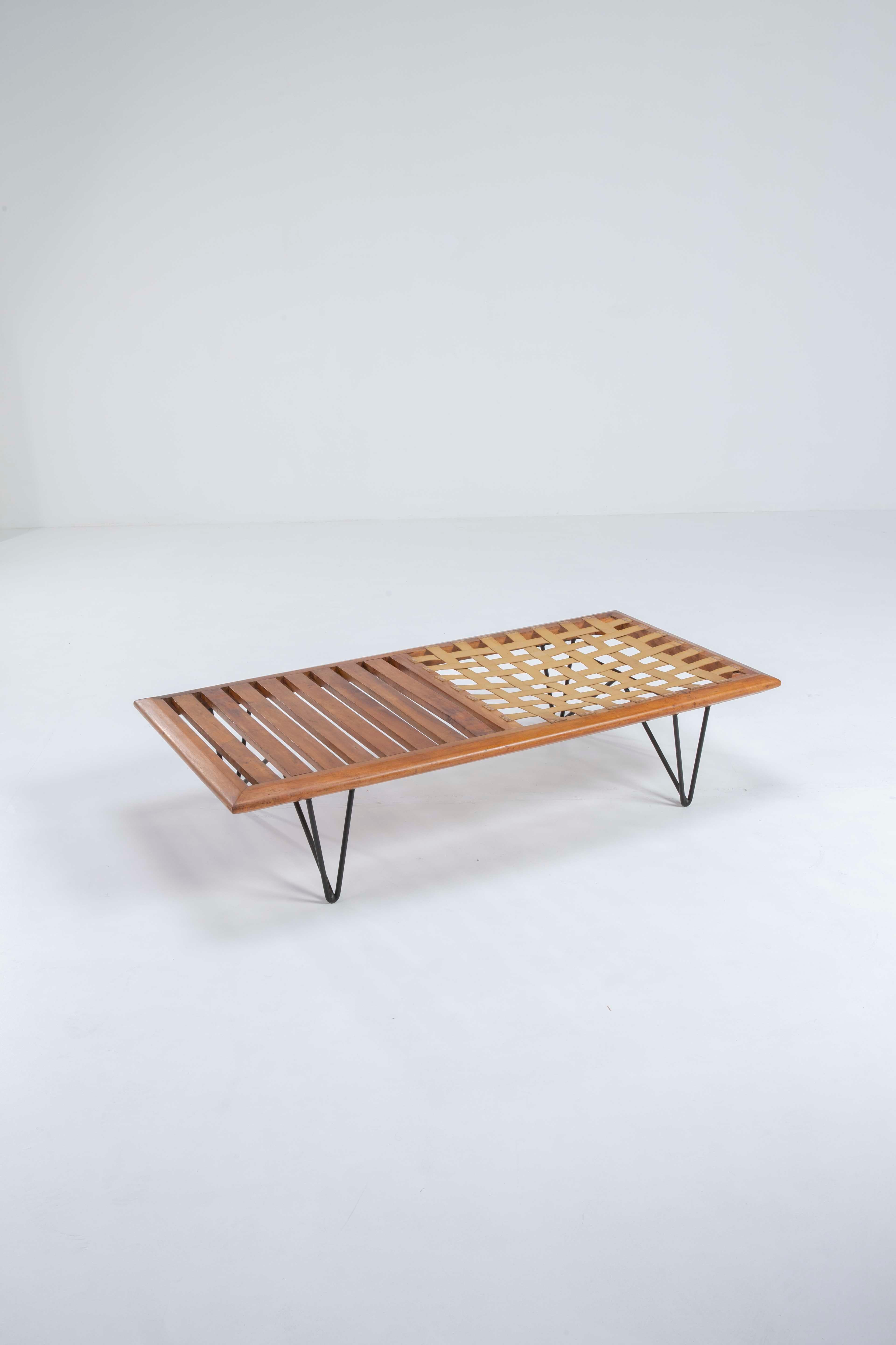 Carlo Hauner and Martin Eisler Rare bench - 1950s Italian Scandinavian Design For Sale 3