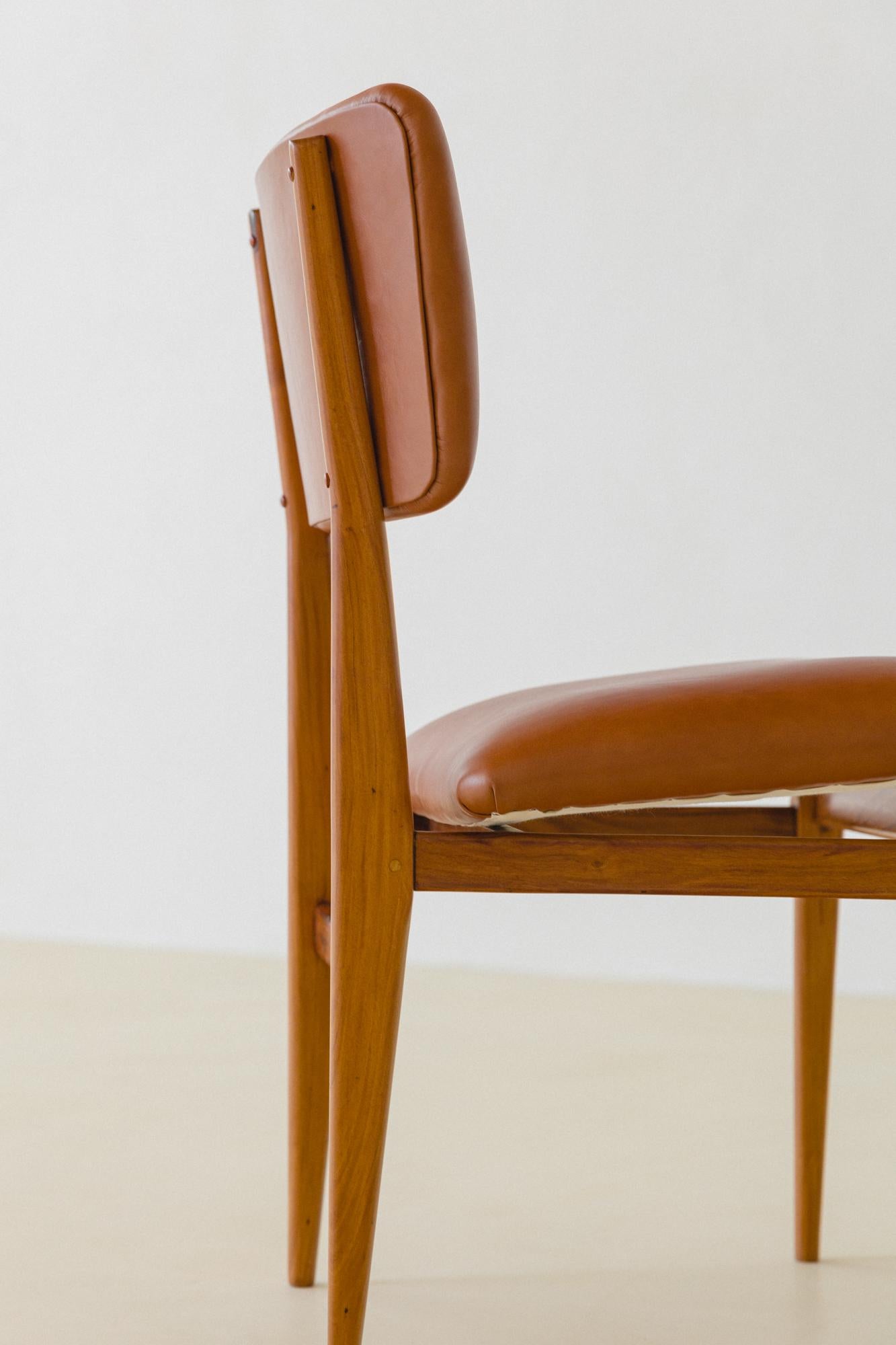 Carlo Hauner and Martin Eisler Set of 4 Dining Chairs, Brazil, 1955 For Sale 8