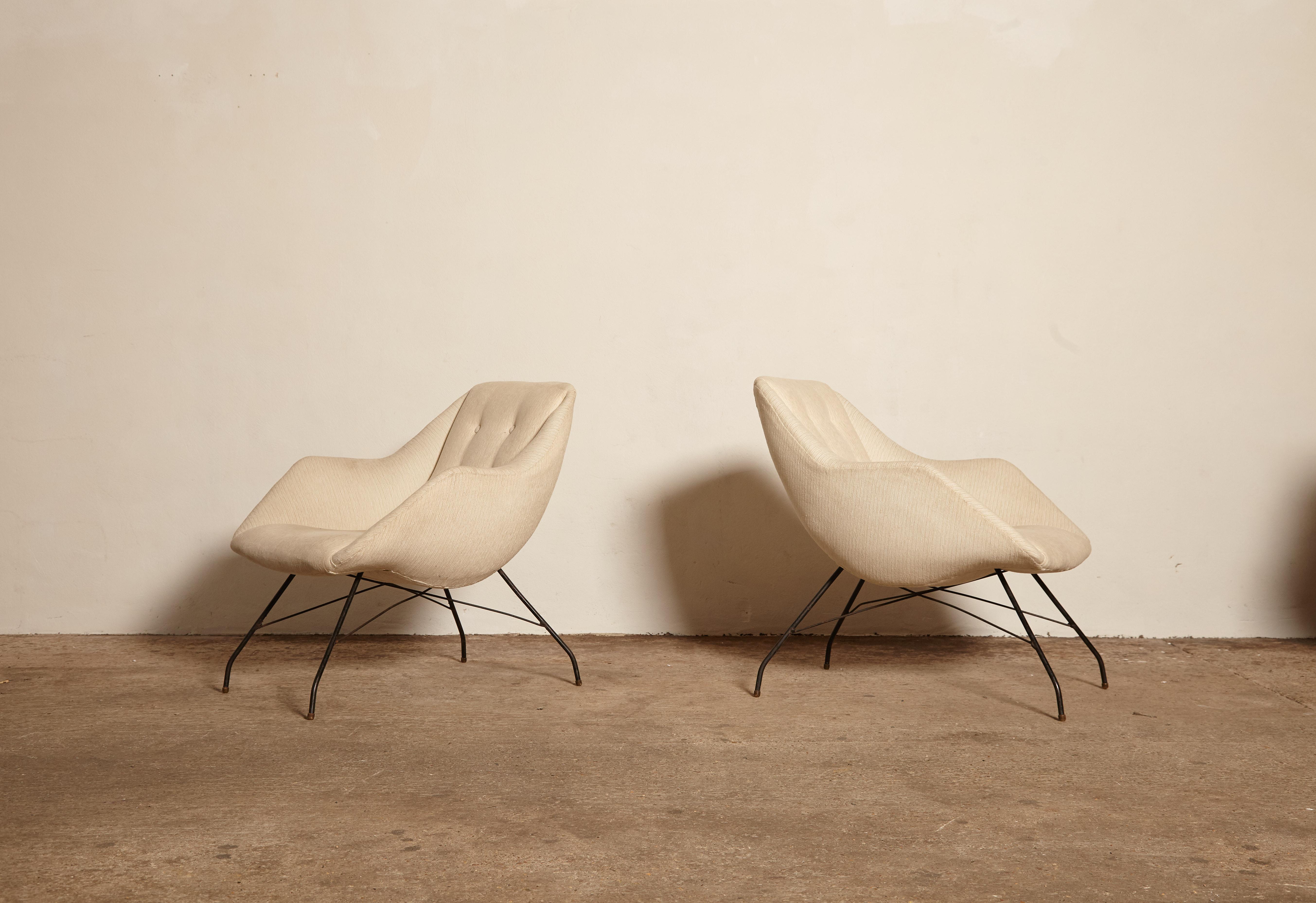 Mid-Century Modern Carlo Hauner and Martin Eisler Shell 'Concha' Lounge Chairs, Forma Brazil, 1950s