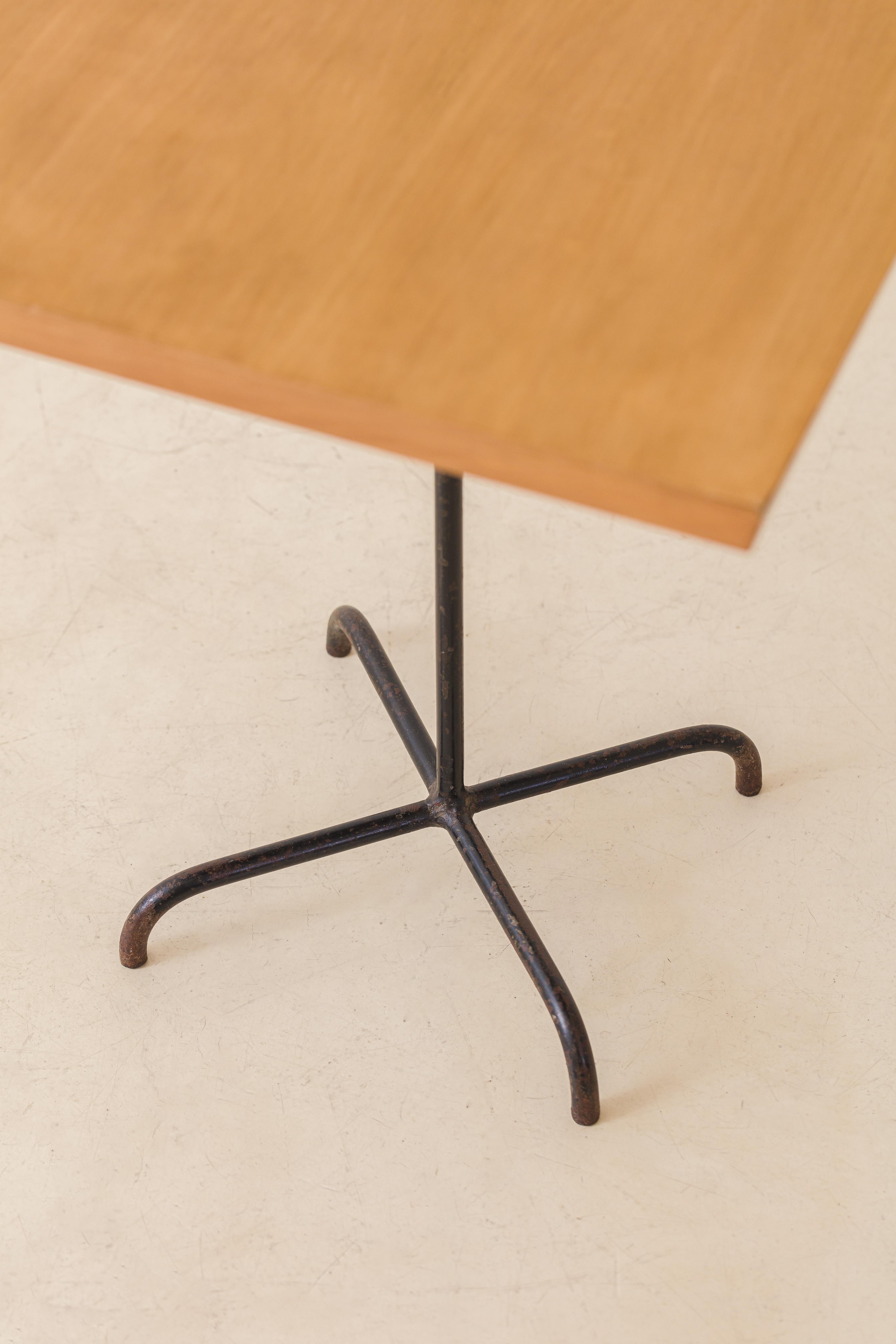 Painted Carlo Hauner and Martin Eisler Square Side Table, Midcentury, Brazil, C. 1950 