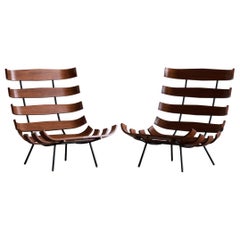 Carlo Hauner and Martin Eisler Wooden Costela Chairs for Forma