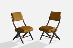 Carlo Hauner Attribution, Dining Room Chairs, Wood, Mohair, Brazil, 1950s