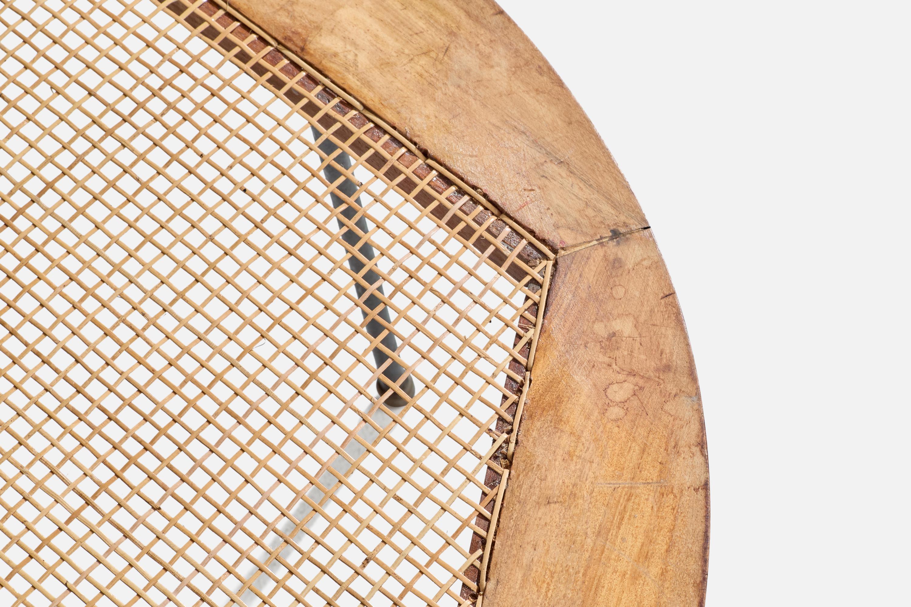 Milieu du XXe siècle Carlo Hauner, Table basse, Caviúna, Fer, Rotin, Laiton, Brésil, années 1950 en vente