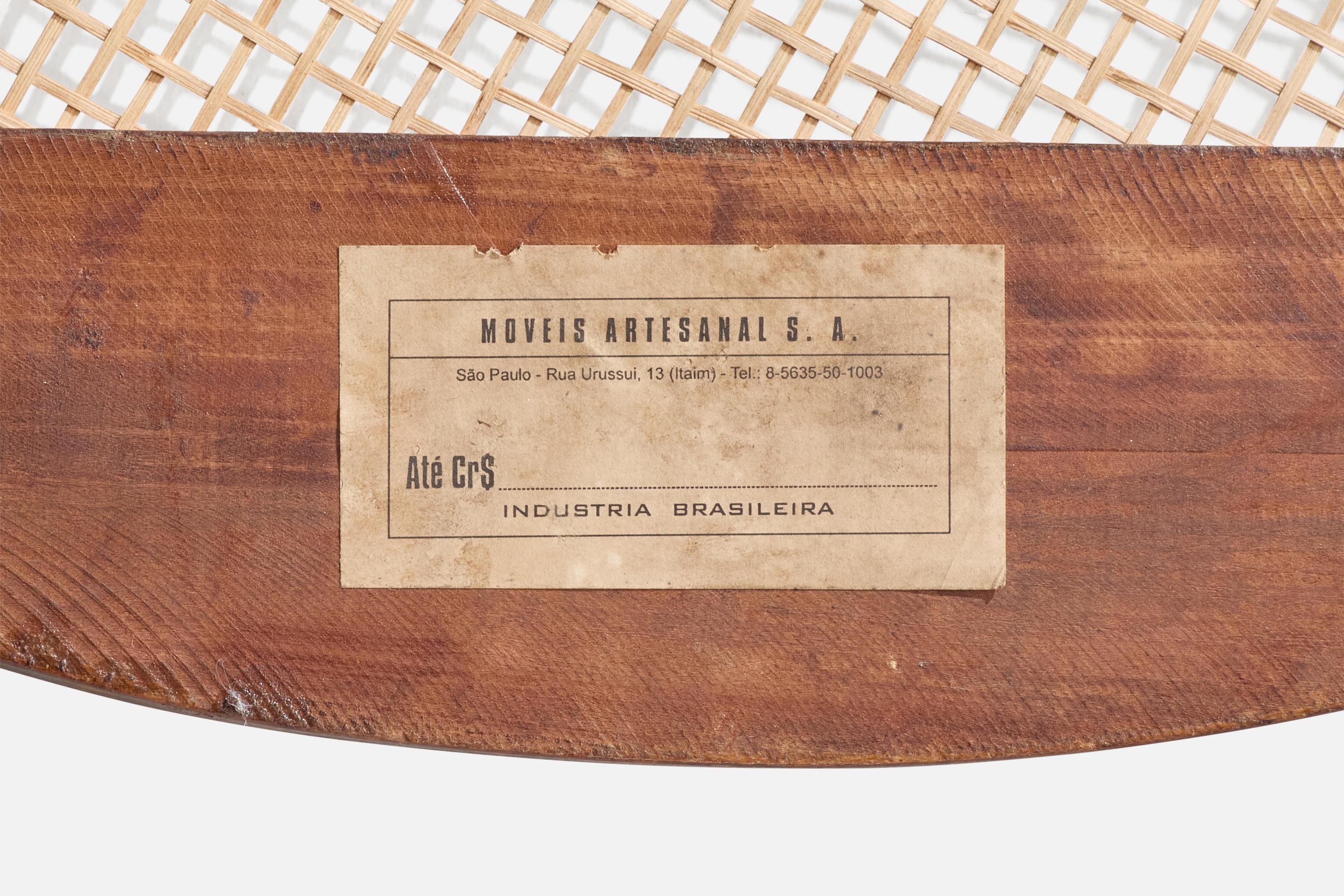 Carlo Hauner, Table basse, Caviúna, Fer, Rotin, Laiton, Brésil, années 1950 en vente 3