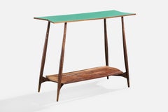 Carlo Hauner, Konsolentisch, Holz, Formica, Brasilien, 1950er Jahre