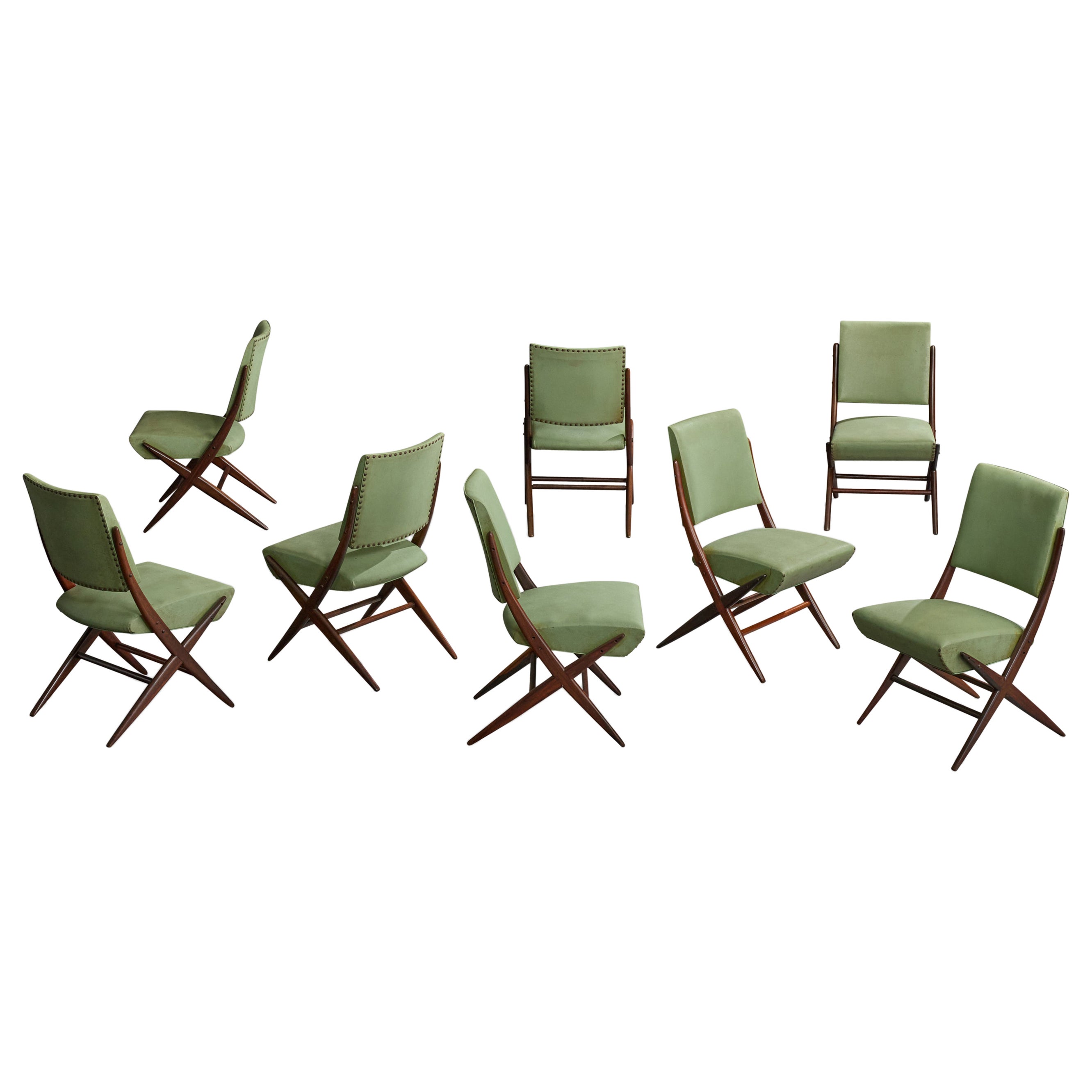Carlo Hauner, Sillas de comedor, Madera, Vinilo, Brasil, 1956