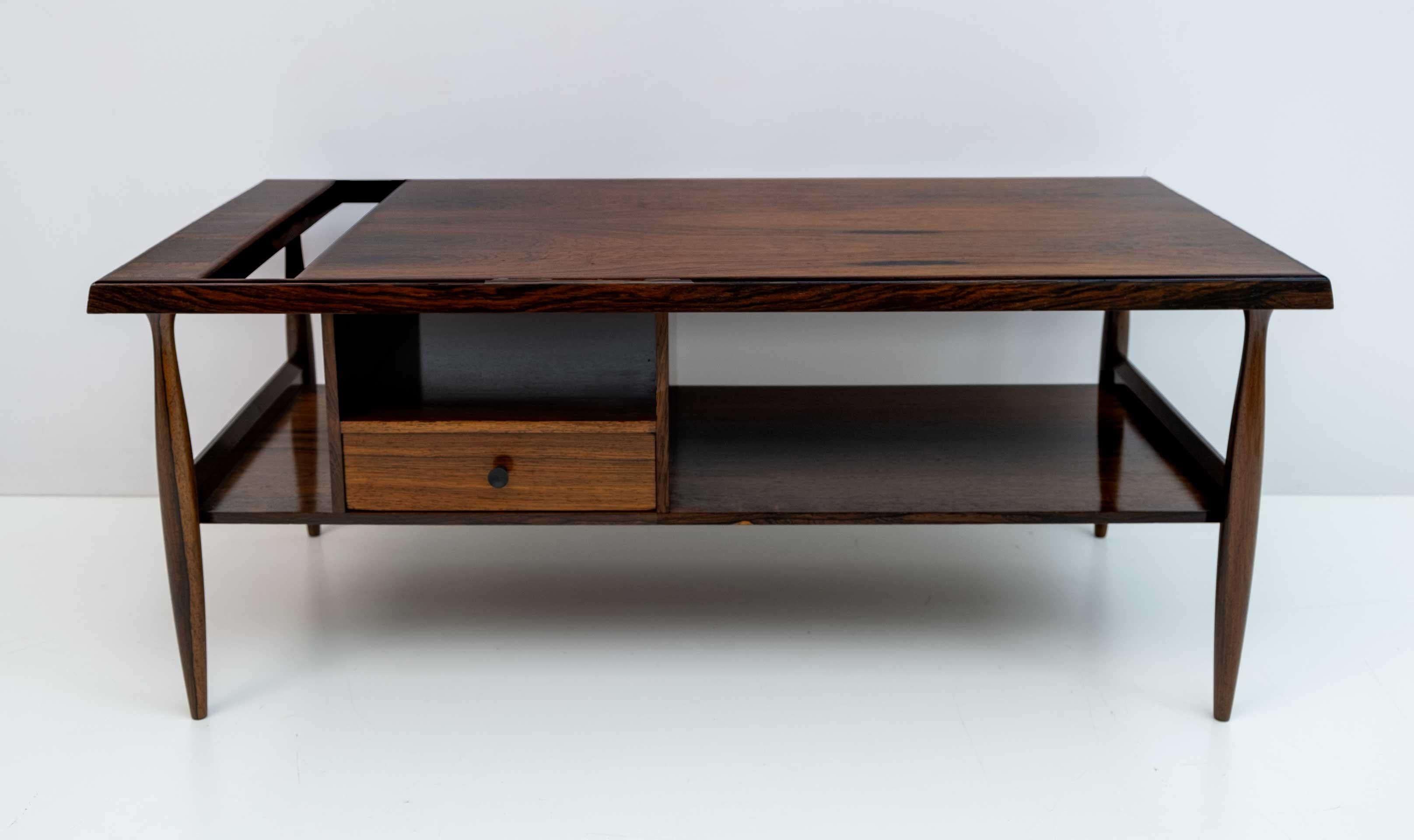 Carlo Hauner e Martin Eisler Modern Brazilian Wood Coffee Table by Forma, 1960s 3