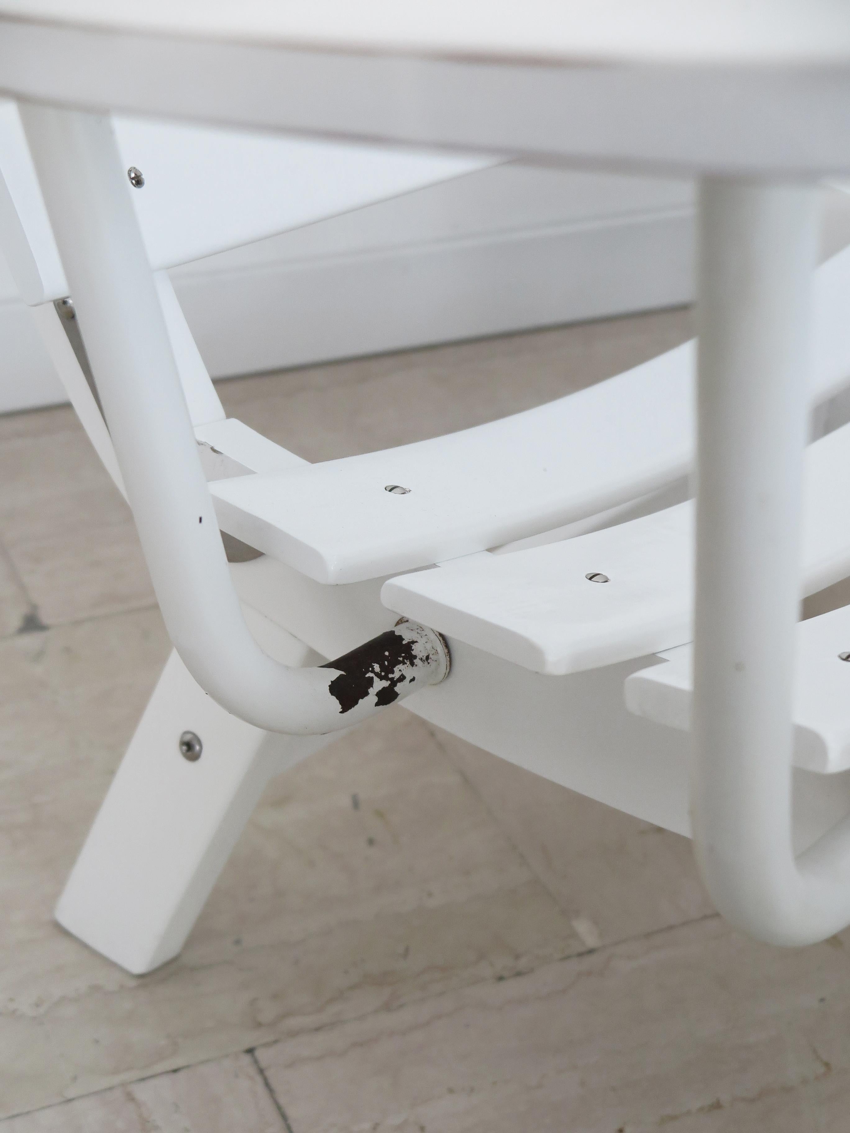 Carlo Hauner pour BFC fauteuils de jardin pliants italiens laqués blancs des années 1960 en vente 8