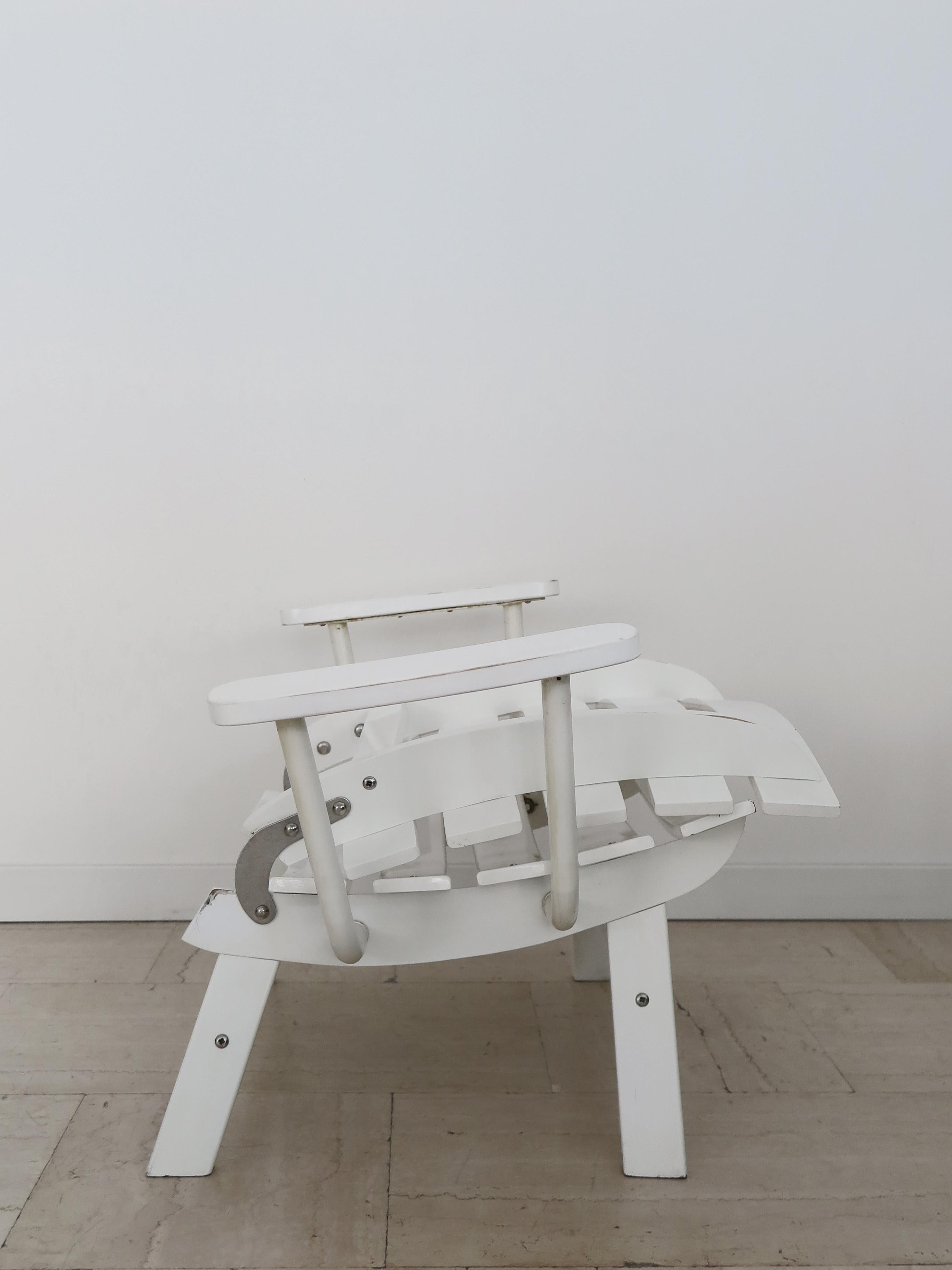 Métal Carlo Hauner pour BFC fauteuils de jardin pliants italiens laqués blancs des années 1960 en vente