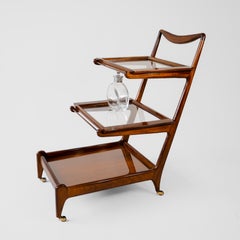 Carlo Hauner for Forma S/A – Three-Tier Tea Trolley in Caviúna and Glass, Brazil