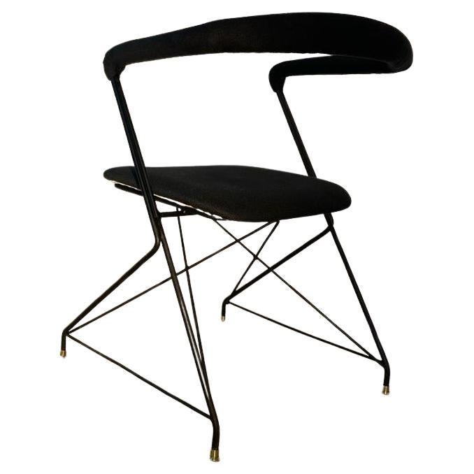 Carlo Hauner for Móveis Artesanal. Mid-Century Modern Armchair w/ Iron Structure For Sale