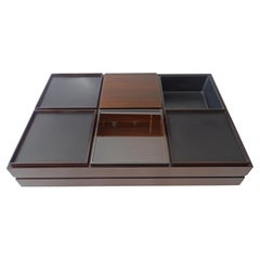 Carlo Hauner Large Coffee Table with Various Compartments for Forma, Italy 1960s