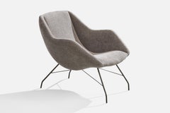 Carlo Hauner, Loungesessel, Eisen, Stoff, Brasilien, 1950er Jahre