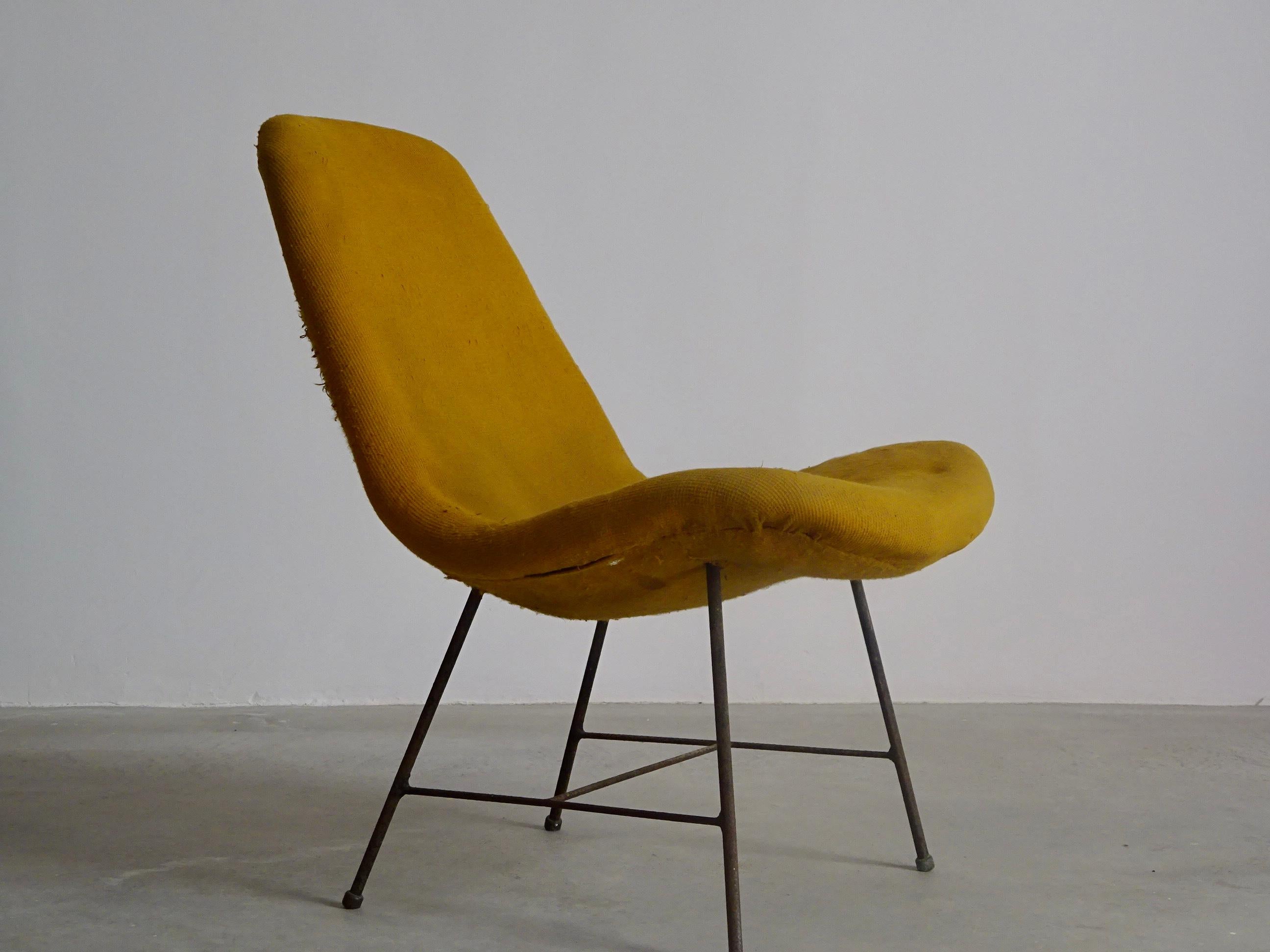 Brass Carlo Hauner Lounge Chair, Móveis Artesanal, 1950s For Sale
