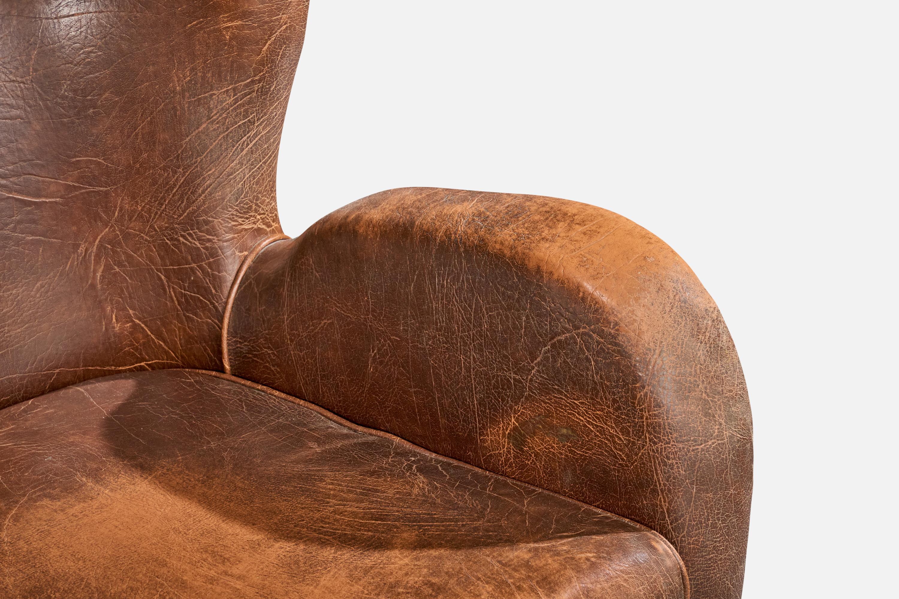 Carlo Hauner, Sillas de salón, Madera, Cuero, Brasil, Años 50 en venta 4