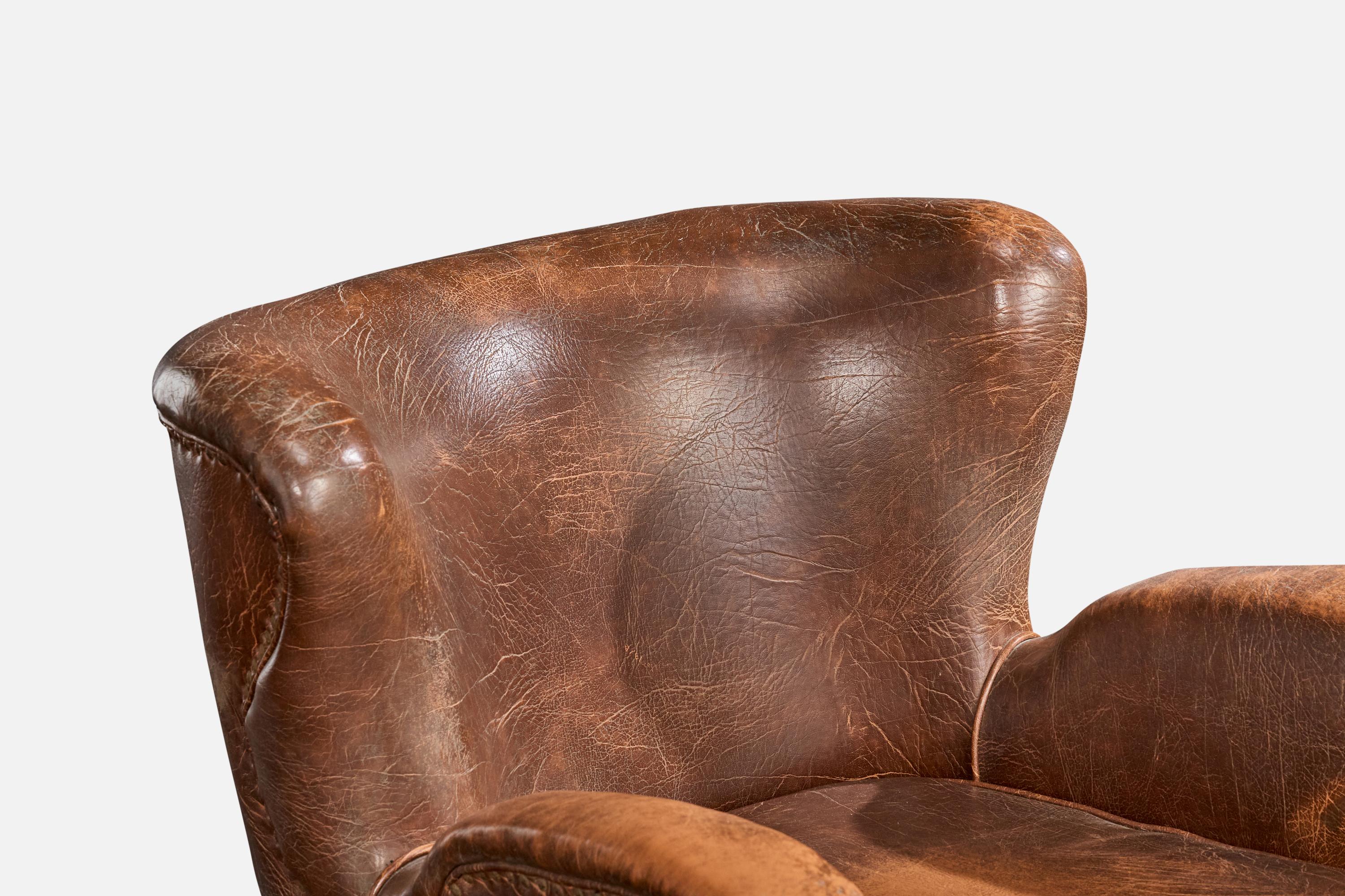 Carlo Hauner, Sillas de salón, Madera, Cuero, Brasil, Años 50 en venta 3
