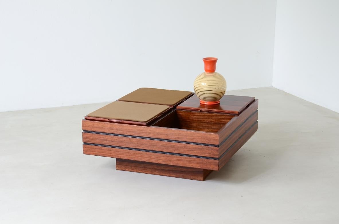 Mid-Century Modern Carlo Hauner, low table with four compartments For Sale