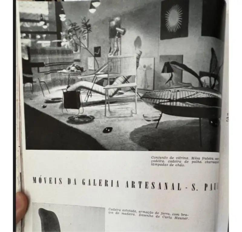 Mid-Century moderno Carlo Hauner. Porta riviste, 1950 ca. in vendita