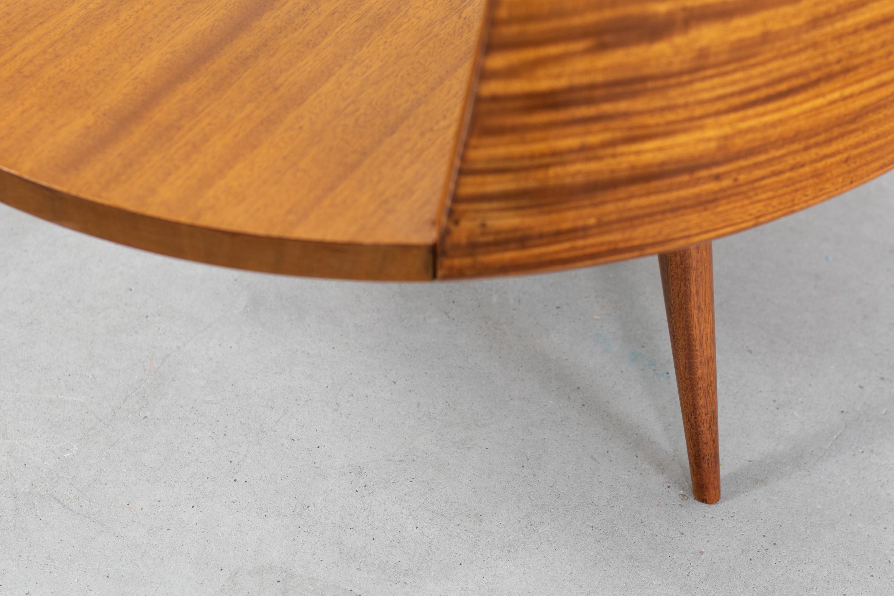 Carlo Hauner & Martin Eisler Coffee Table in Mahogany and Ground Crystal, 1955 In Good Condition In Montecatini Terme, IT