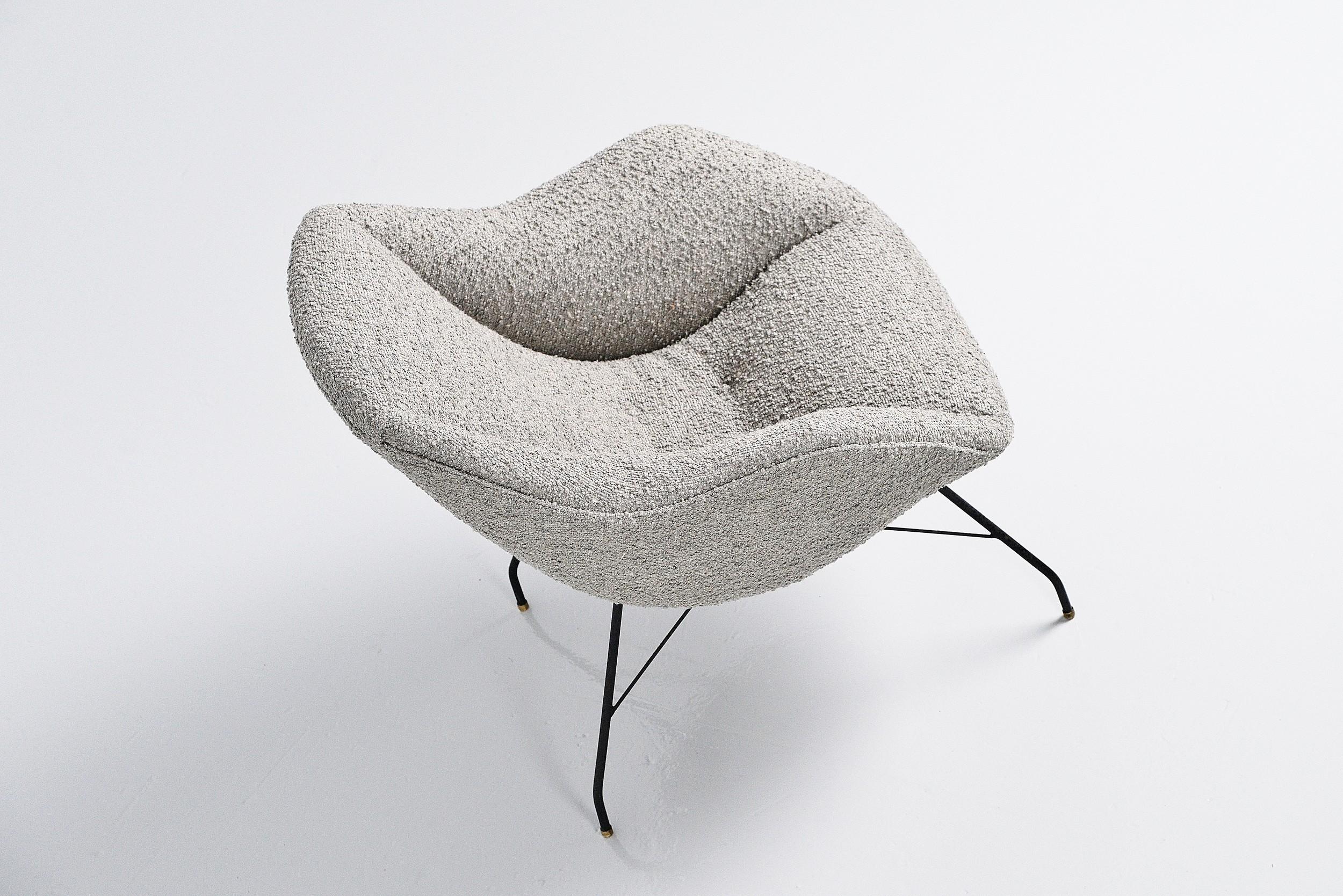 Mid-Century Modern Carlo Hauner Martin Eisler Concha Lounge Chair, Brazil, 1950 For Sale