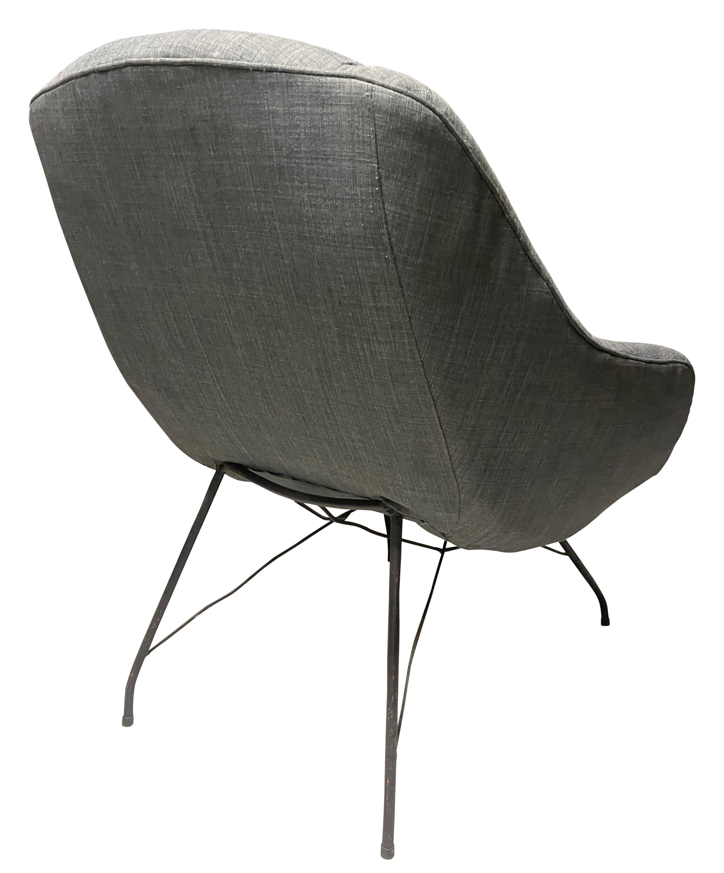 Carlo Hauner Martin Eisler Concha Lounge Chair, Brazil, 1950 In Good Condition For Sale In San Francisco, CA