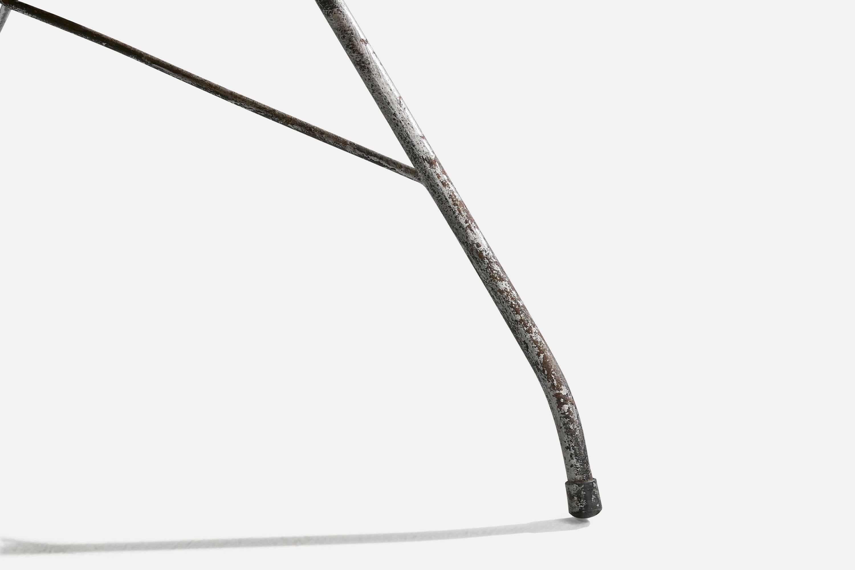 Carlo Hauner & Martin Eisler, Lounge Chair, Iron, Rattan, Brazil, 1950s For Sale 6