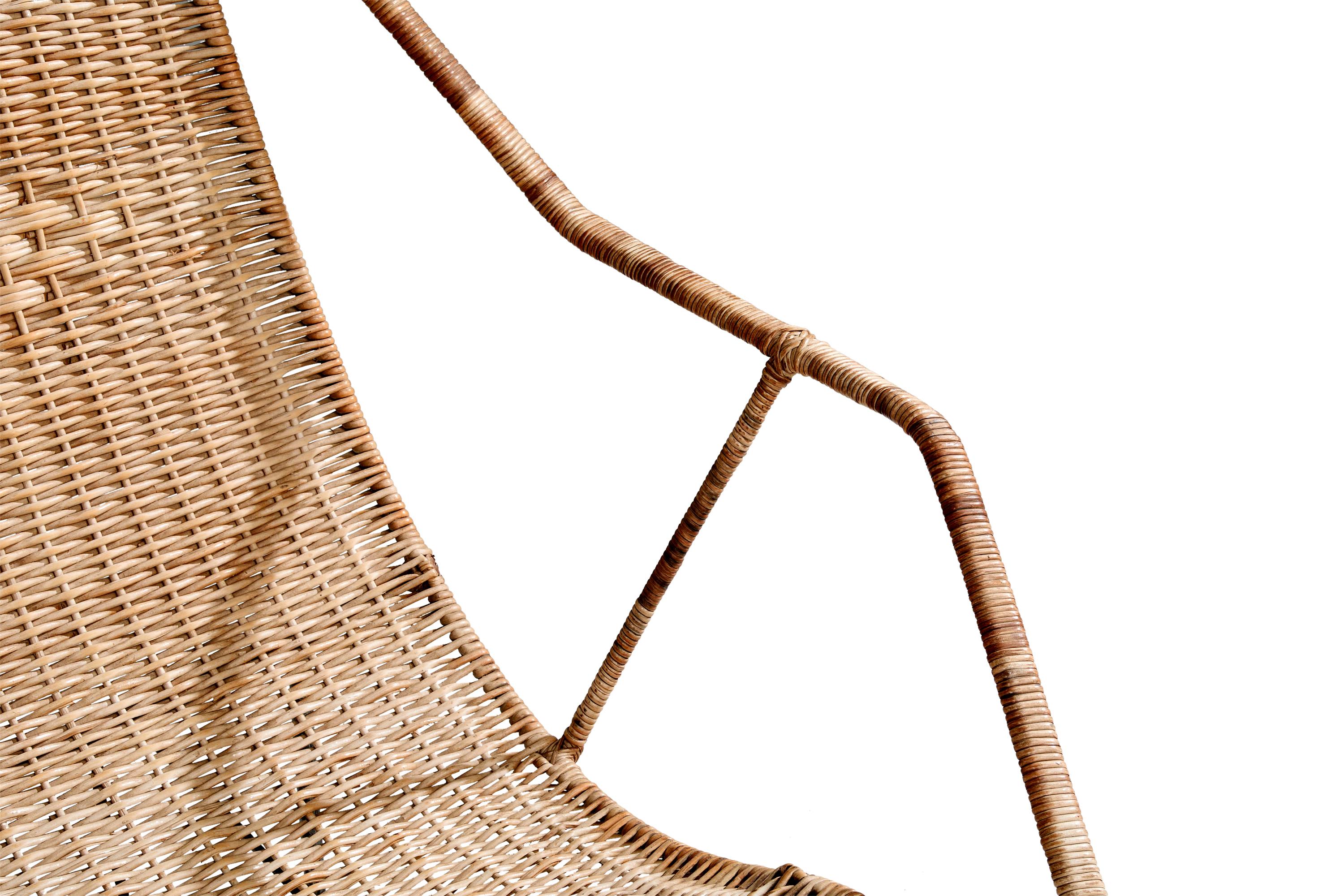 Carlo Hauner & Martin Eisler, Lounge Chair, Iron, Rattan, Brazil, 1950s For Sale 3