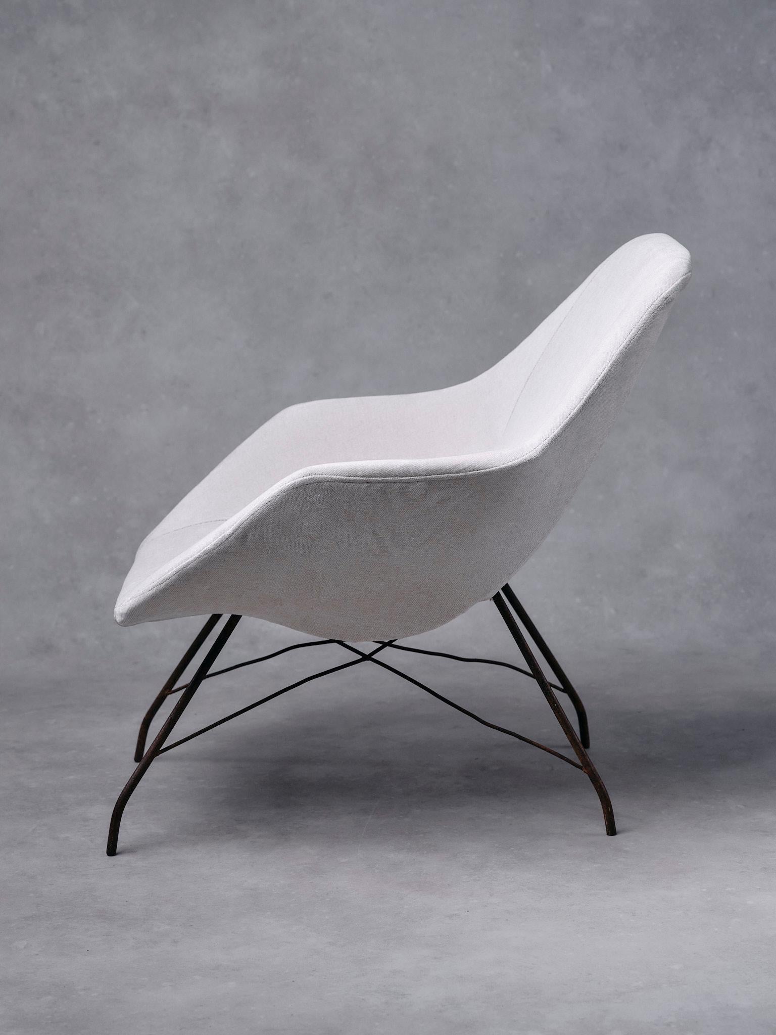 Upholstery Carlo Hauner & Martin Eisler, Pair of 'Shell' Armchairs, Brazil, 1950s For Sale