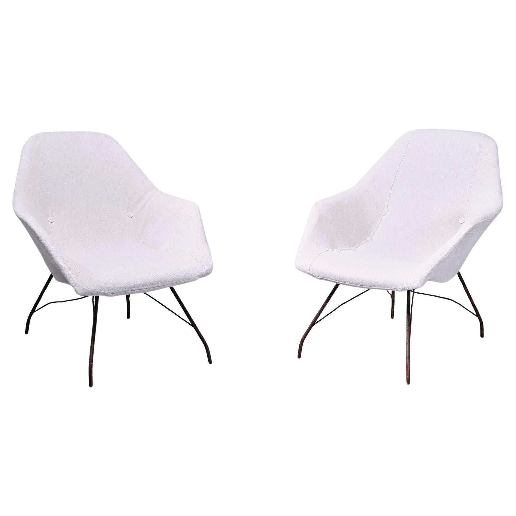 Carlo Hauner & Martin Eisler, Pair of 'Shell' Armchairs, Brazil, 1950s For Sale