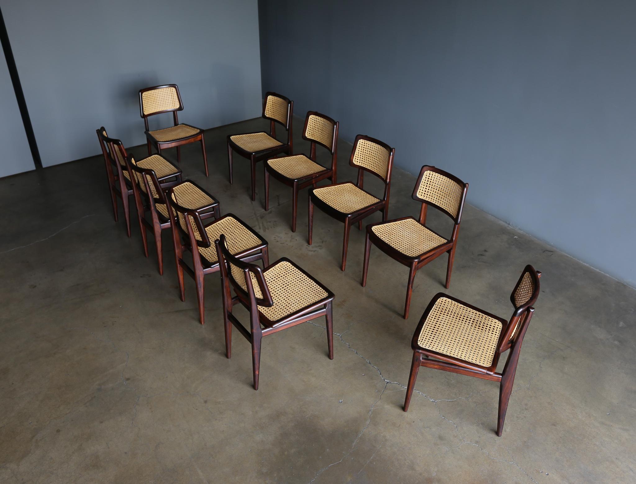 Carlo Hauner & Martin Eisler Set of 10 Dining Chairs for Forma Brazil circa 1955 5