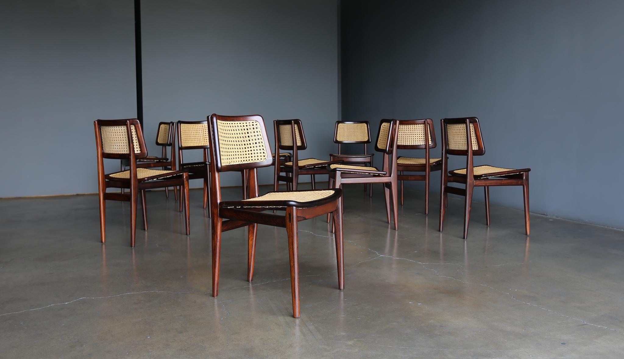Carlo Hauner & Martin Eisler Set of 10 Dining Chairs for Forma Brazil circa 1955 6