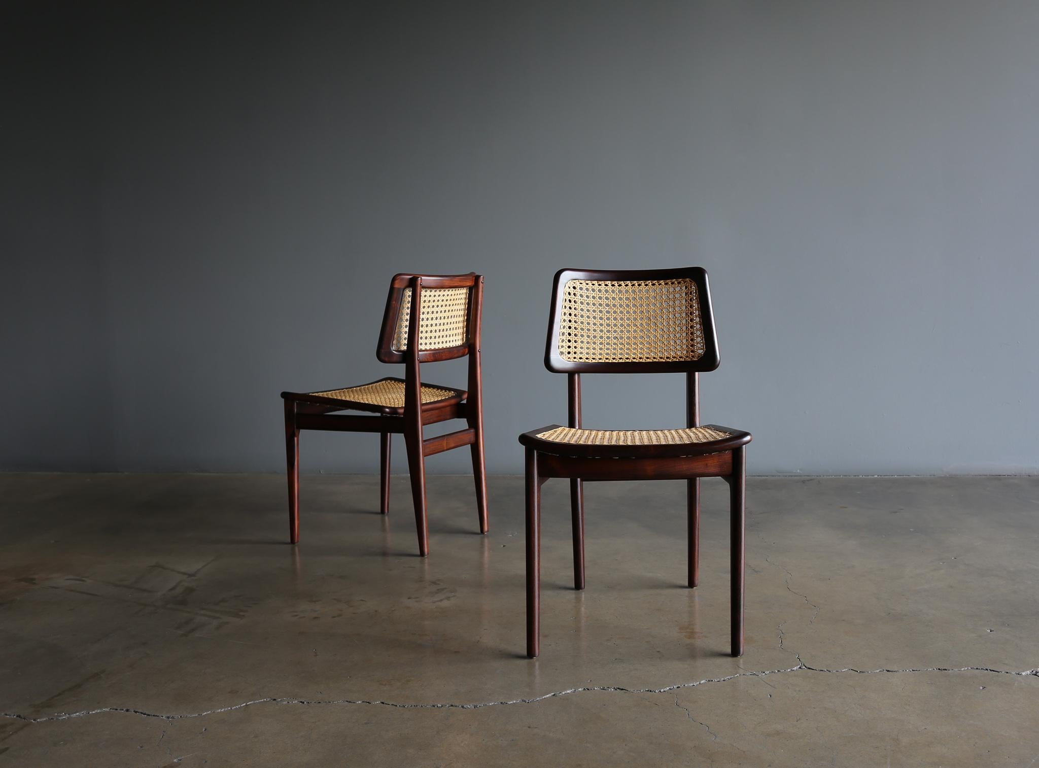 Carlo Hauner & Martin Eisler Set of 10 Dining Chairs for Forma Brazil circa 1955 In Good Condition In Costa Mesa, CA