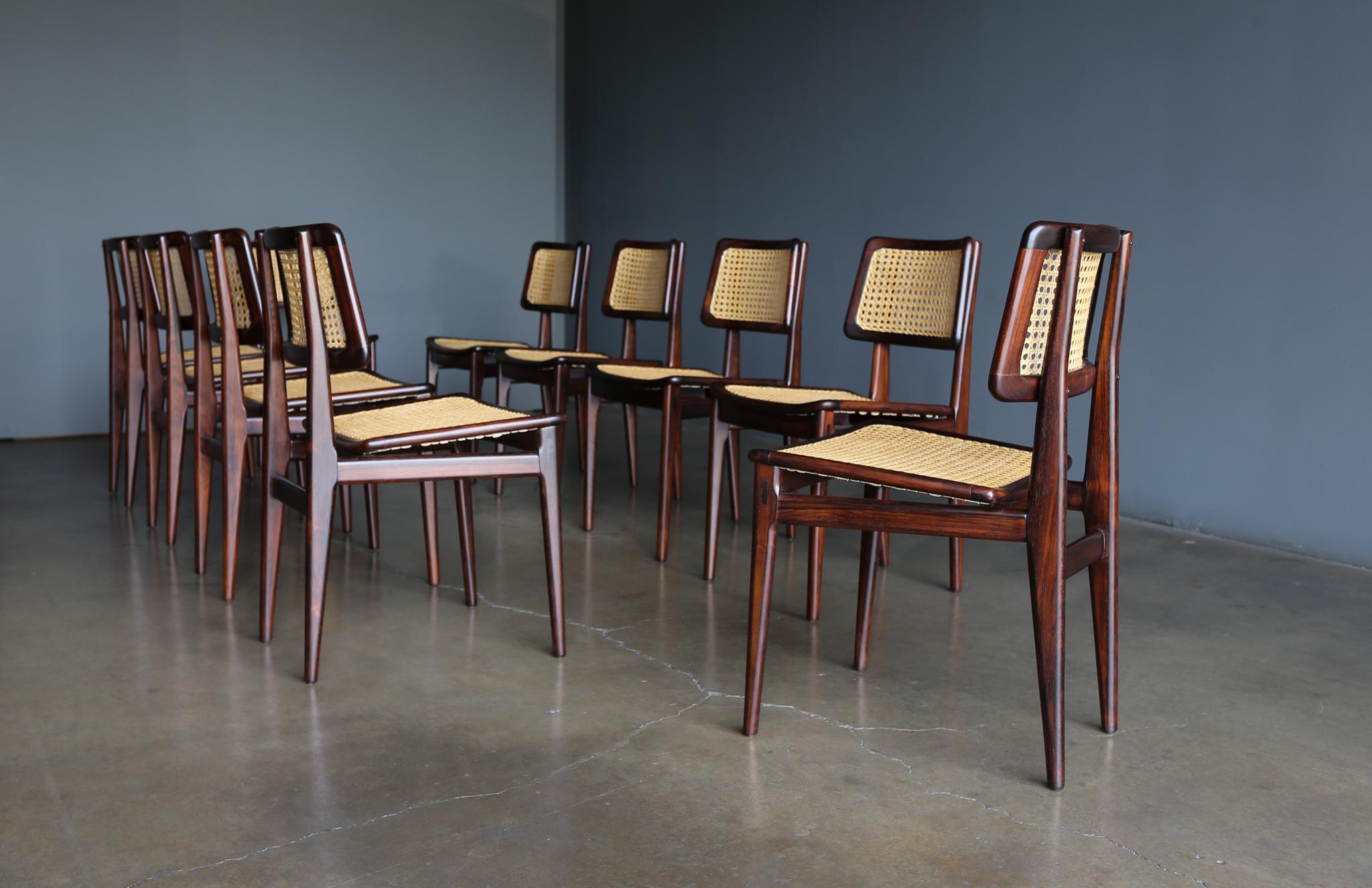 Carlo Hauner & Martin Eisler Set of 10 Dining Chairs for Forma Brazil circa 1955 1