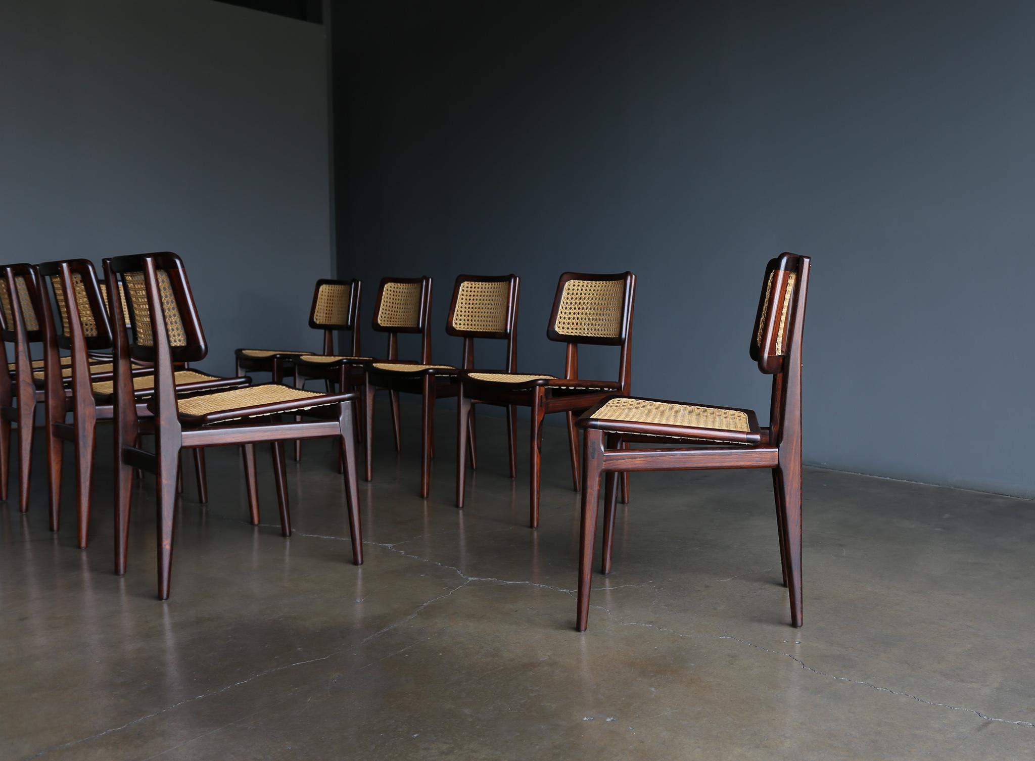 Carlo Hauner & Martin Eisler Set of 10 Dining Chairs for Forma Brazil circa 1955 2
