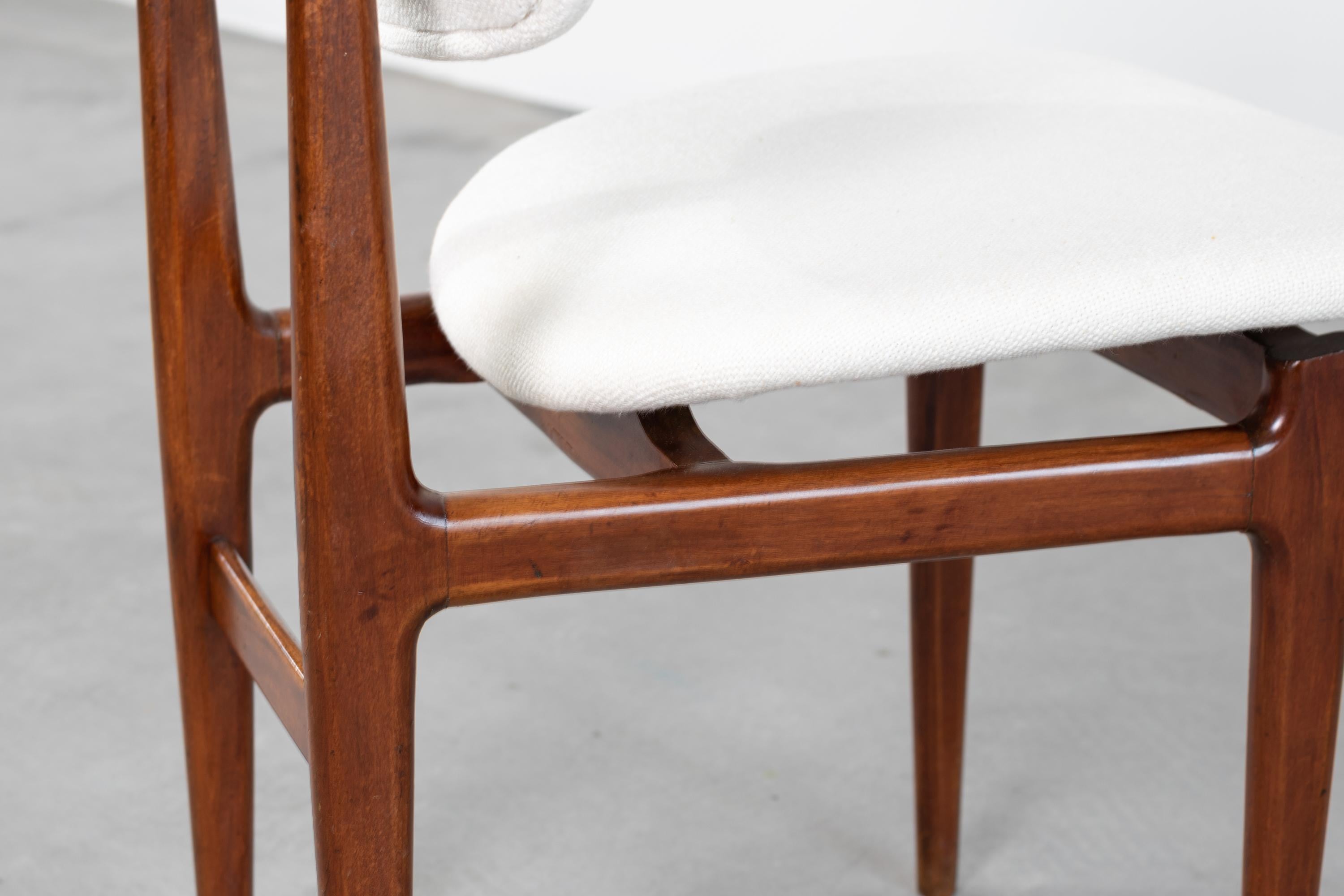 Carlo Hauner & Martin Eisler Set of Four White Fabric Chairs for Forma 4