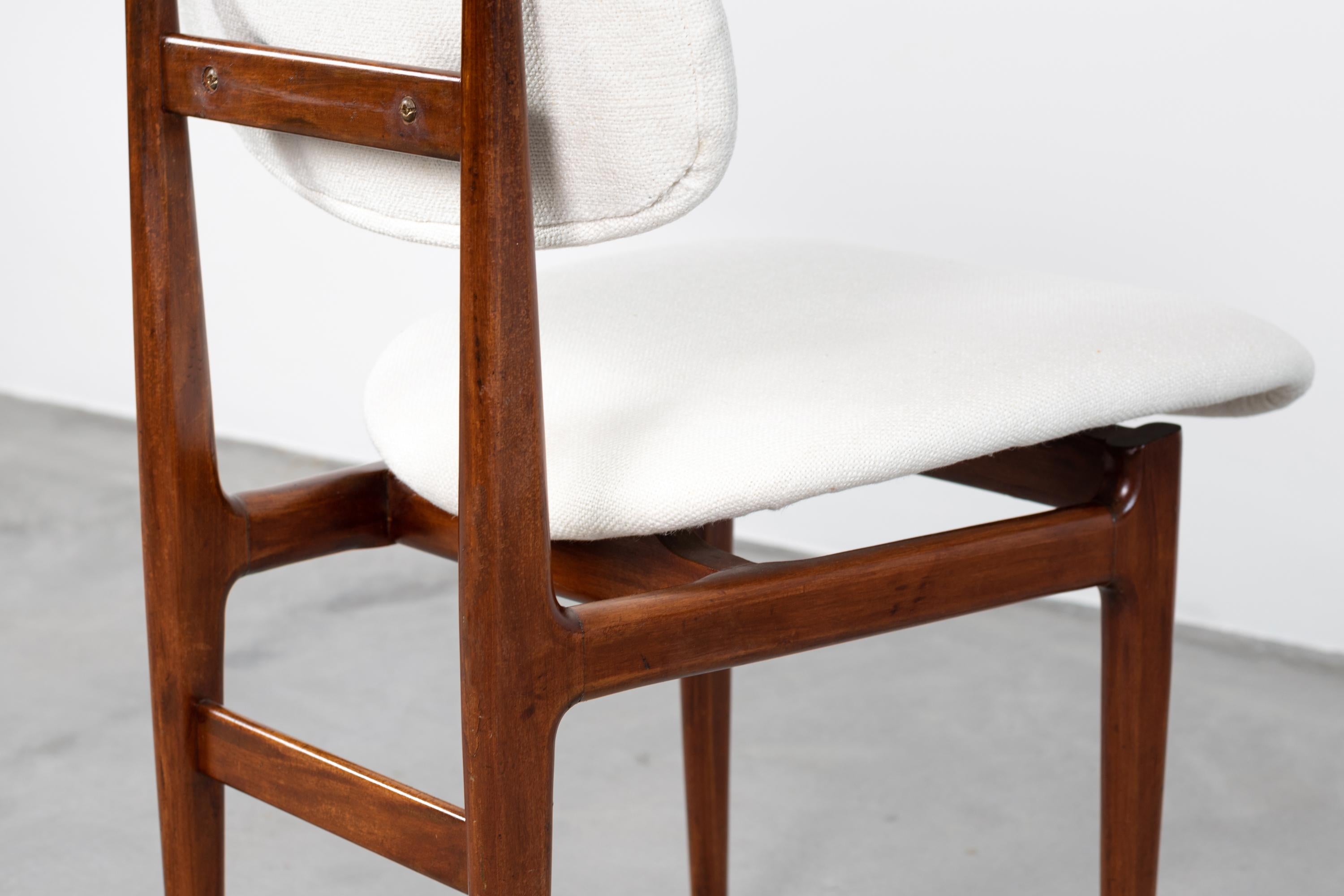 Carlo Hauner & Martin Eisler Set of Four White Fabric Chairs for Forma 3